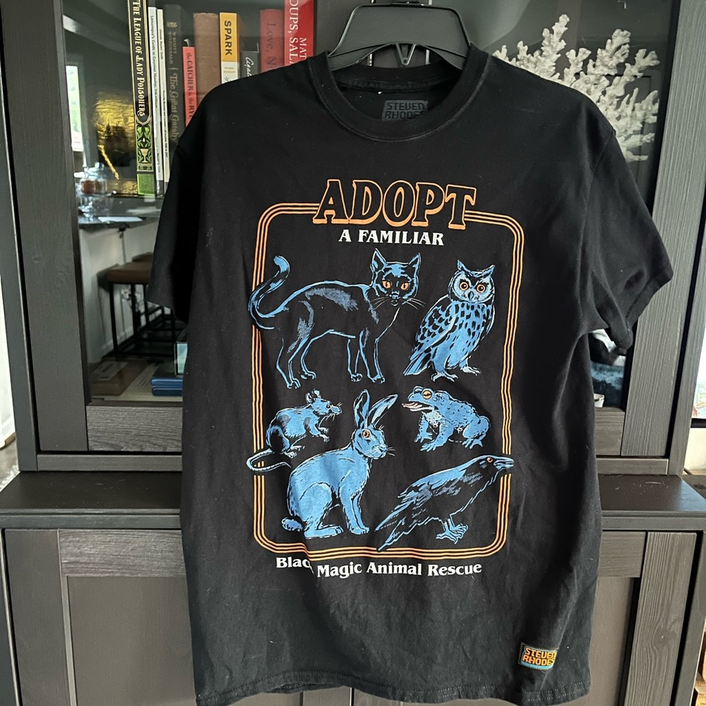 Black 'Adopt a Familiar' Graphic Tee